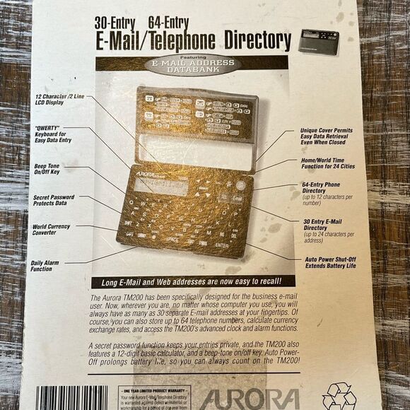 NOS Aurora E-Mail Telephone Directory TM 200 Alarm Clock…new - Picture 2 of 2